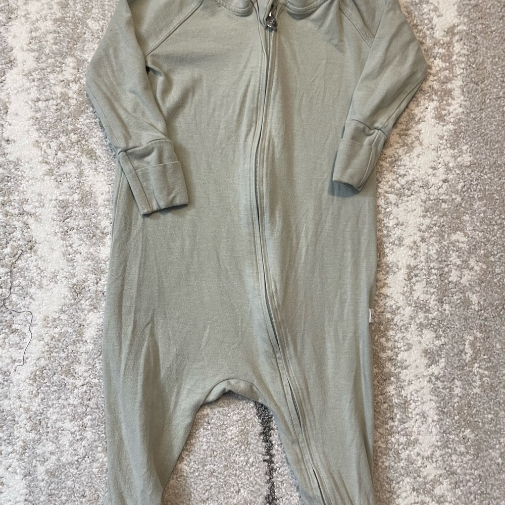 Lou Lou Lollipop Olive Kids Footie zipper Bamboo‎ Pajamas